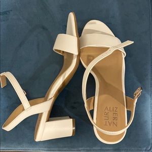 White Block Naturalizer Heels